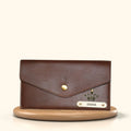 Nexon Leather Personalized Minimal Clutch With Charm - Tan