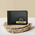 Personalized Vegan Leather Money Clip - Black