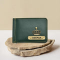 Personalized Vegan Leather Money Clip - Olive Green
