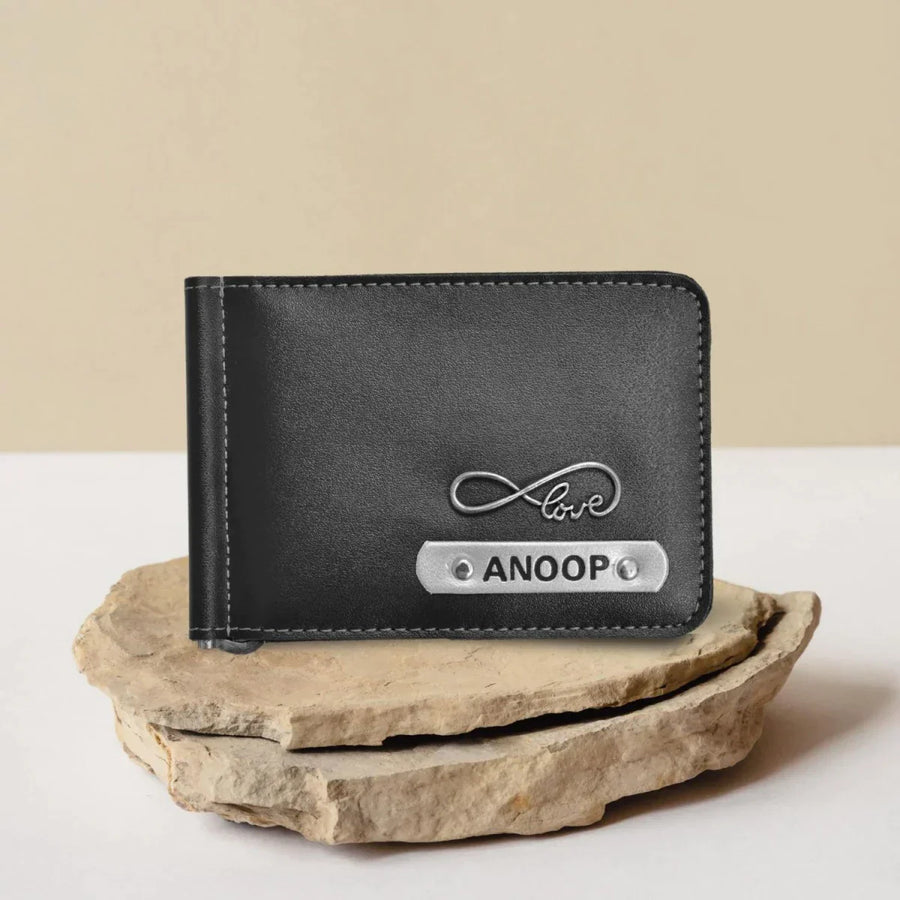 Personalized Vegan Leather Money Clip - Royal Blue