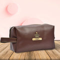 Personalized Mutlipurpose Travel /  Make-up Pouch - Brown