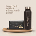 Personalized Lady Wallet with Classic Bottle - Black