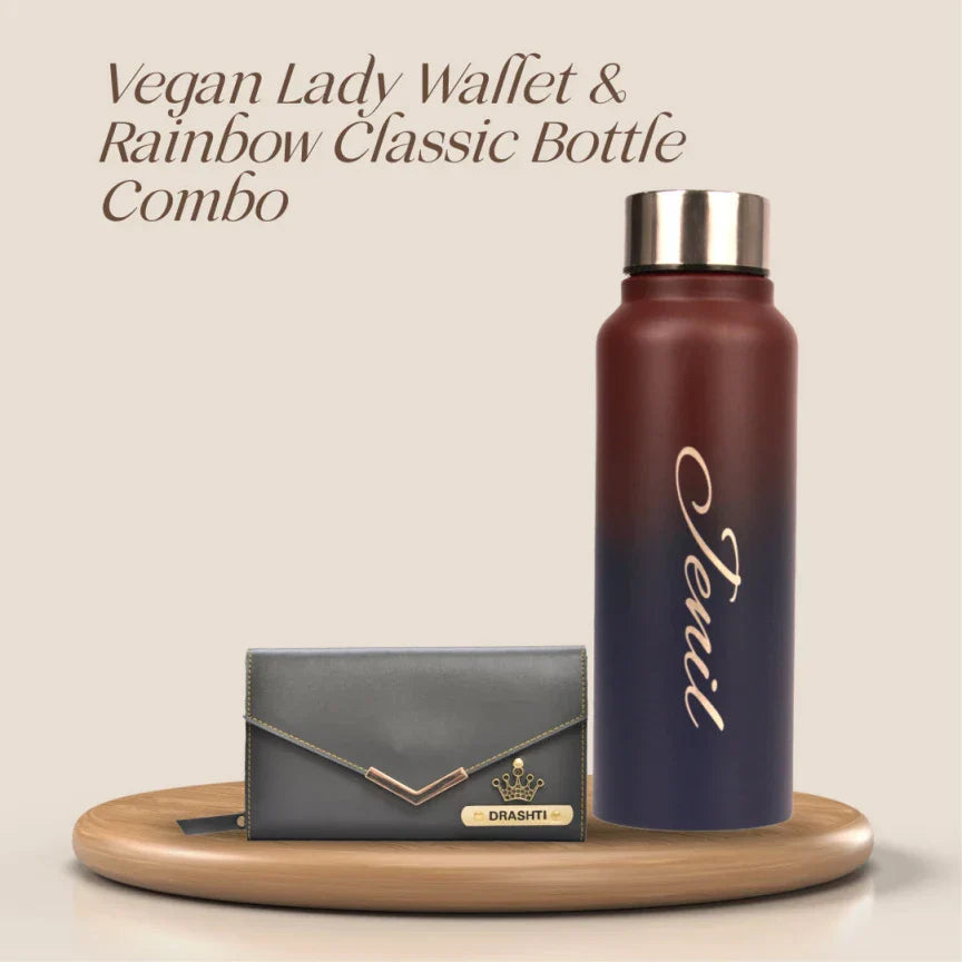 Personalized Lady Wallet with Classic Bottle 2.0 - Green