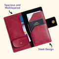 Classy Leather Travel Wallet (Buttoned) - Wine