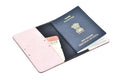 Classy Leather Customised Passport Cover with Charm (Pink)