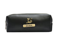 Personalized Vegan Leather Unisex Pencil Pouch - Black