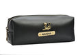 Personalized Vegan Leather Unisex Pencil Pouch - Black
