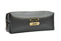 Personalized Vegan Leather Unisex Pencil Pouch - Grey