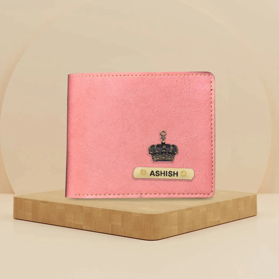 Classy Leather Customized Men's Wallet (Peach)