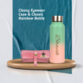 Customized Perfect Classy Leather Eyewear Case - Peach