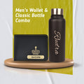 Personalized Men's Combo Wallet & Bottle - Black