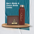Personalized Men's Combo Wallet & Bottle - Brown