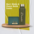 Personalized Men's Combo Wallet & Bottle - Green