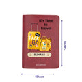 Travel Luggage Print Personalised Nexon Passport Cover - Maroon