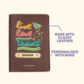 Travel Print Personalised Nexon Passport Cover 3 - Tan