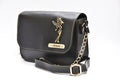 Personalized Couple's Combo : Chained Sling Bag ( Product 1 ) & Men's Wallet (Product 2) - Black