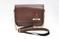 Women's Combo : Mini Makeup Kit & Chained Sling Bag (Brown)