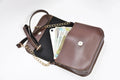 Women's Combo : Mini Makeup Kit & Chained Sling Bag (Brown)