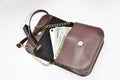 Nexon Leather Personalized Couple's Combo : Chained Sling Bag & Men's Wallet - Brown
