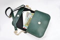 Nexon Leather Personalized Couple's Combo : Chained Sling Bag & Men's Wallet - Olive Green