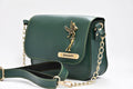 Nexon Leather Personalized Couple's Combo : Chained Sling Bag & Men's Wallet - Olive Green