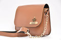 Nexon Leather Personalized Couple's Combo : Chained Sling Bag & Men's Wallet - Tan