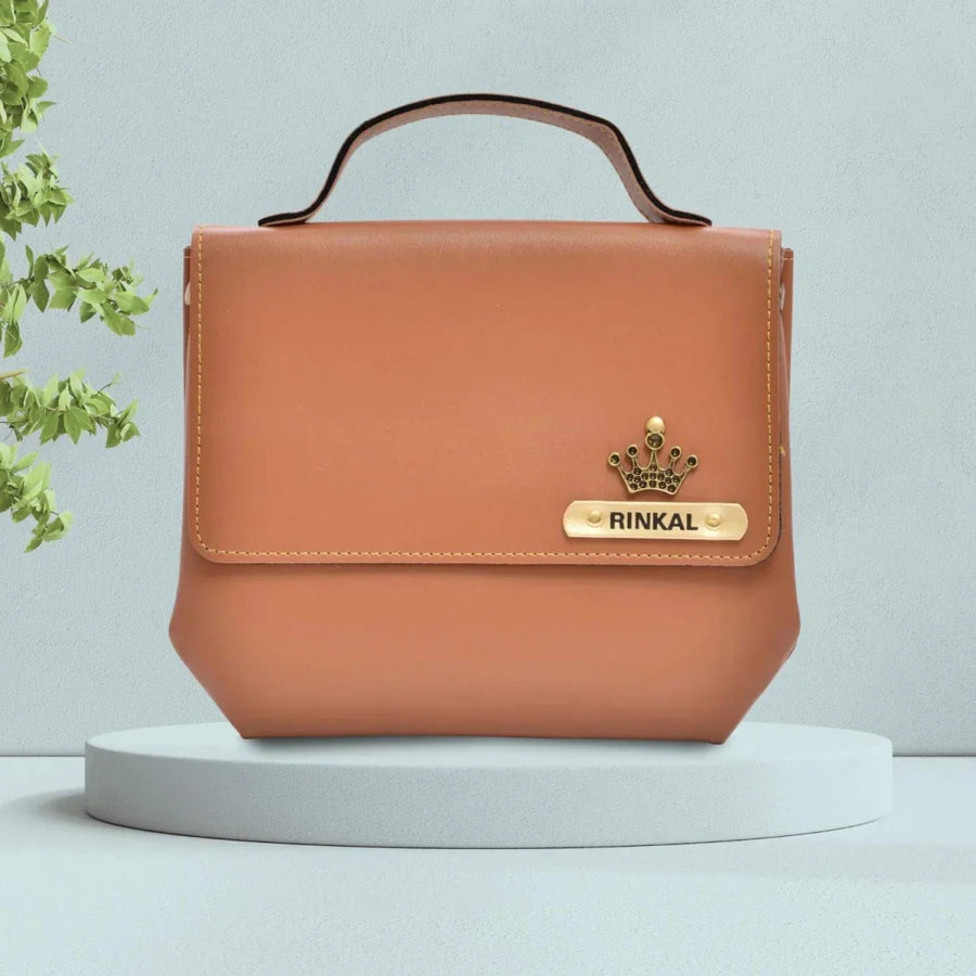 Personalized Sling Bag - Tan