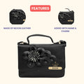 Your Gift Studio Customized Designer Imported Leather Sling Bag - Black