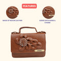 Your Gift Studio Customized Designer Imported Leather Sling Bag - Tan