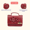 Your Gift Studio Customized Designer Imported Leather Sling Bag - Wine