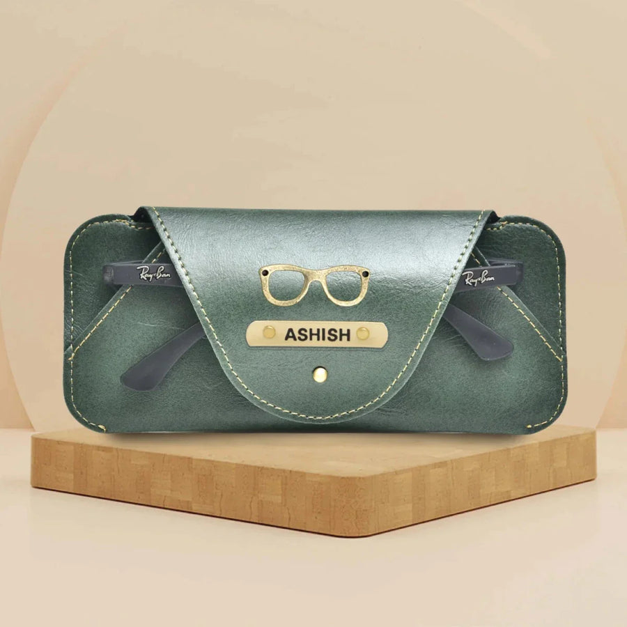 Personalized Stylish Eyewear Case - Olive Green
