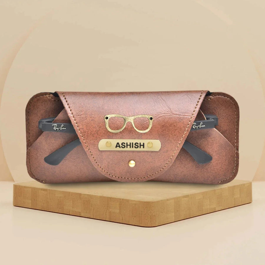 Personalized Stylish Eyewear Case - Tan