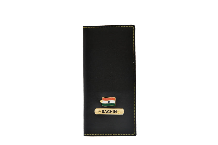 Personalized Travel Organizer Vegan Leather - Black