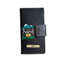 To Travel Is To Live Printed Indian Travel Wallet - Black