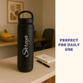 Personalized Stainless Steel Thermos Water Bottle 500 ml - Black