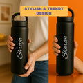 Personalized Stainless Steel Thermos Water Bottle 500 ml - Black