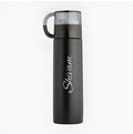 Personalized Stainless Steel Hot & Cold Flask Bottle With Cup 500 ml - Black