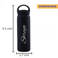 Personalized Stainless Steel Thermos Water Bottle 500 ml - Black