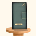 Personalized Travel Wallet (Buttoned) - Olive Green
