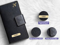 Classy Leather Customized Travel Wallet (Buttoned) - Black