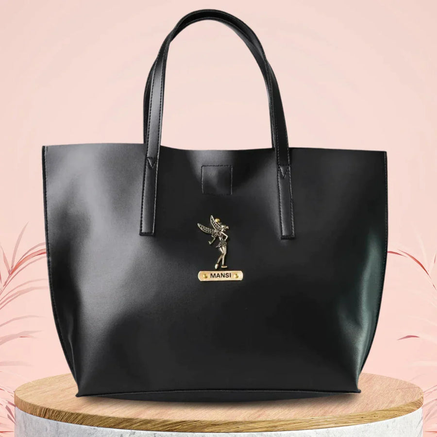 Customized Women's Tote bag in Vogue - Black