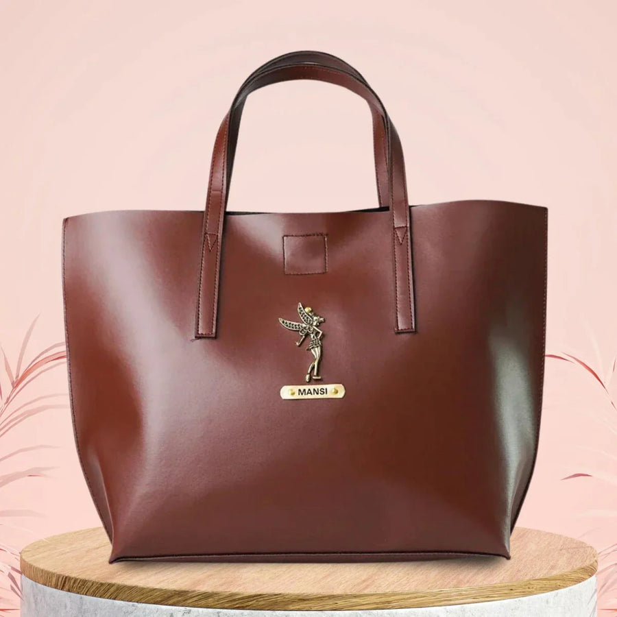 Customized Women's Tote bag in Vogue - Brown