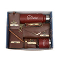 Customized Women Gift with Name & Charm, Leather Lady Wallett, Passport Cover, Water Bottle, Keychain, Customised Pen - Brown