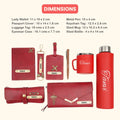 Customized Women Gift with Name & Charm, Leather Lady Wallett, Passport Cover, Water Bottle, Keychain, Customised Pen - Wine