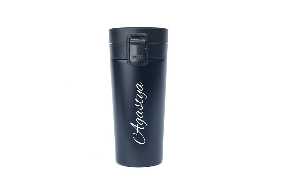 Personalized Stainless Steel Travel Mug-Black