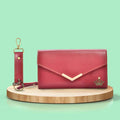 Default Charm Lady Wallet and Keychain - Wine