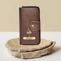 Personalized Zip-around Lady Wallet - Brown