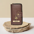 Personalized Zip-around Lady Wallet - Brown