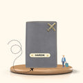 Personalized Nexon Leather Passport Cover - Grey