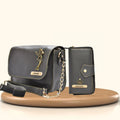 Women's Combo : Premium Lady Wallet & Chained Sling Bag - Grey